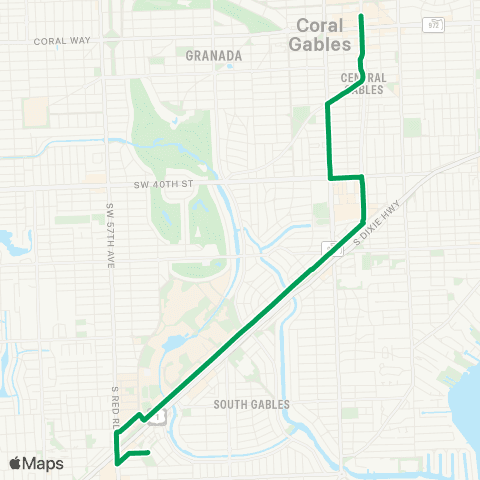 Miami Trolley City of Coral Gables Downtown Xpres map