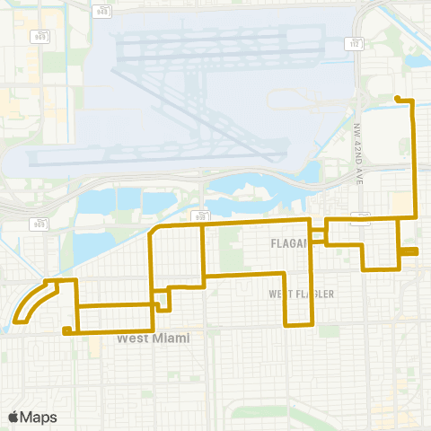 Miami Trolley City of Miami - Flagami Route map
