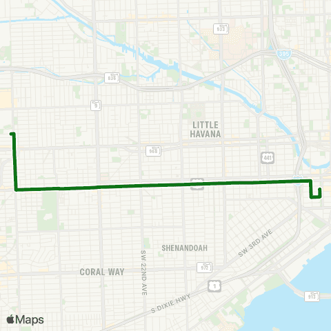 Miami Trolley City of Miami - Little Havana Route map