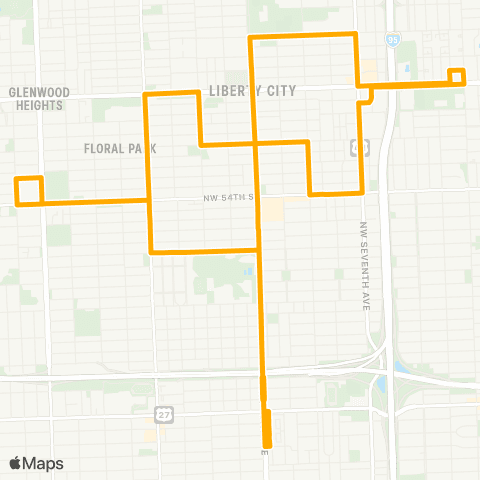 Miami Trolley City of Miami - Liberty City Route map