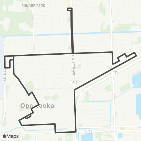 Miami Trolley City of Opa-Locka North Link map