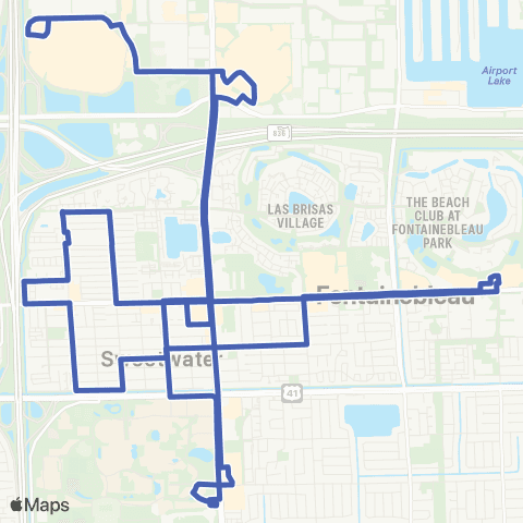 Miami Trolley City of Sweetwater Trolley A Route map