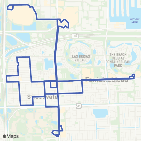 Miami Trolley City of Sweetwater Trolley B Loop map