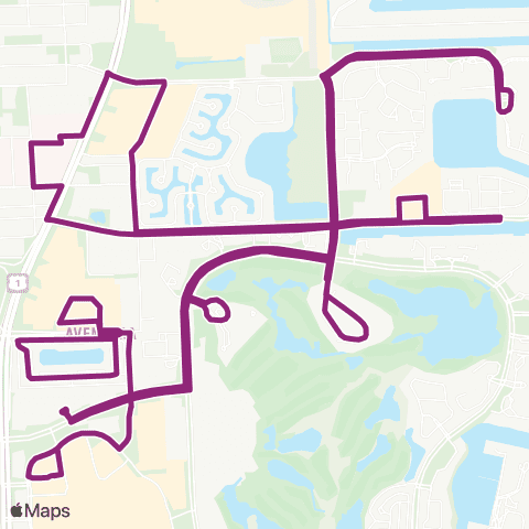 Miami Trolley City of Aventura Exp (Purple) map