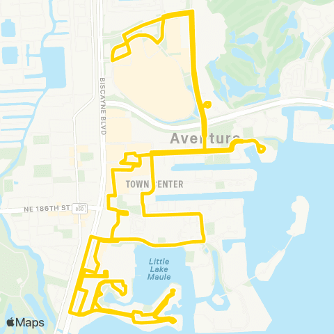 Miami Trolley City of Aventura Exp (Yellow) map