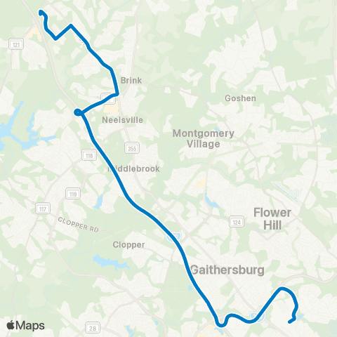 Ride On Shady Grove-Gateway Center map