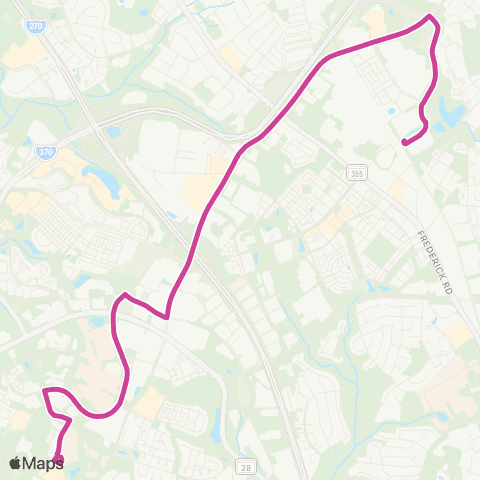 Ride On Shady Grove-Traville Transit map