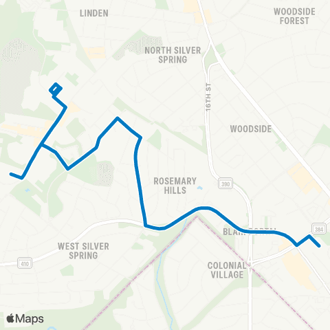 Ride On Silver Spring-Lyttonsville map