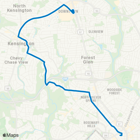 Ride On Silver Spring-Wheaton map