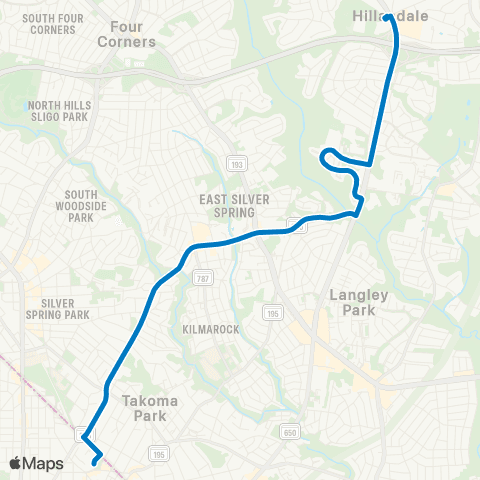 Ride On Hillandale-Takoma map