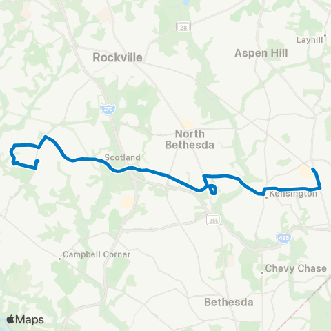 Ride On Potomac-Wheaton Metro Station map