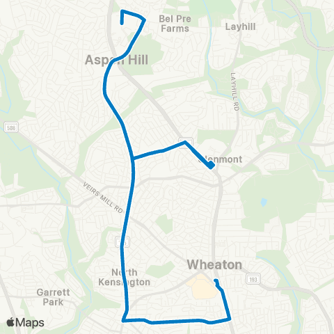 Ride On Aspen Hill-Wheaton map