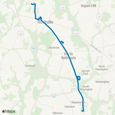 Ride On Mont.College-Rockv-Medical Ctr map