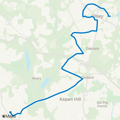 Ride On Olney-Medstar Mont.Med-Rockv. map