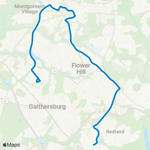 Ride On Shady Grove-Lakeforest map