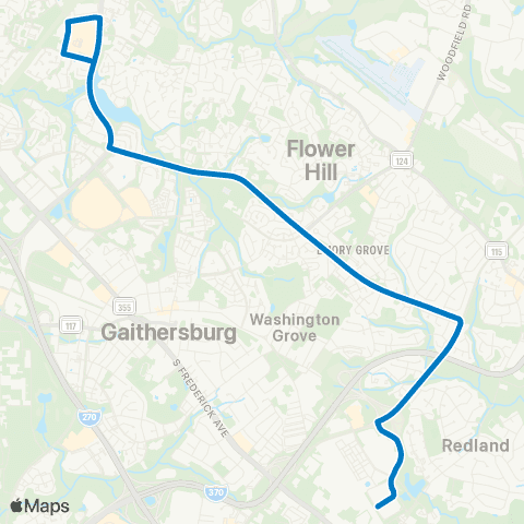 Ride On Shady Grove-Mont.Village-Express map