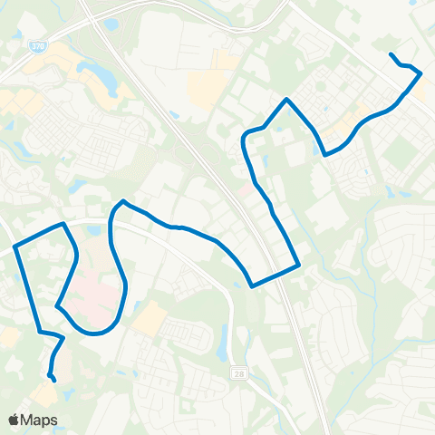Ride On Shady Grove-Traville Transit Ctr map