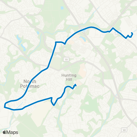 Ride On Shady Grove-Traville Transit Ctr map