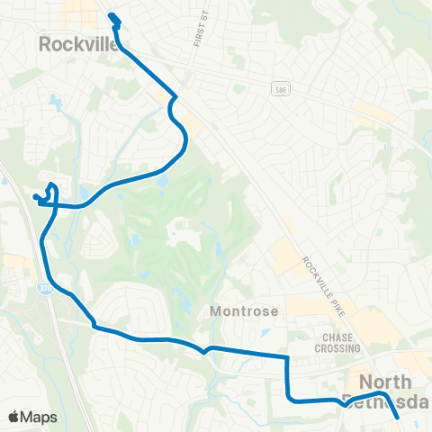 Ride On Rockville-North Bethesda map