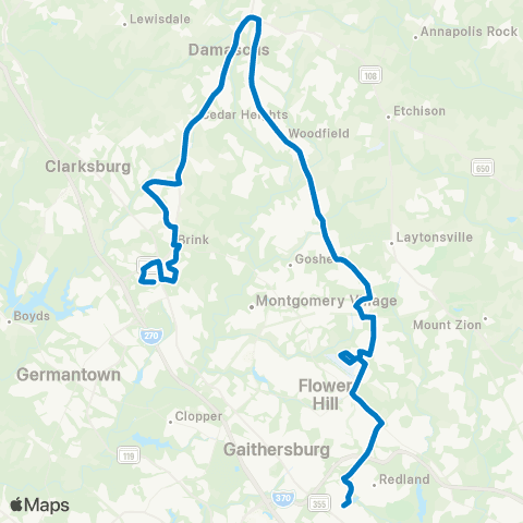 Ride On Shady Grove-Damascus map