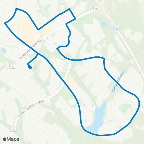 Ride On Germantown Transit-Gunners Lake map