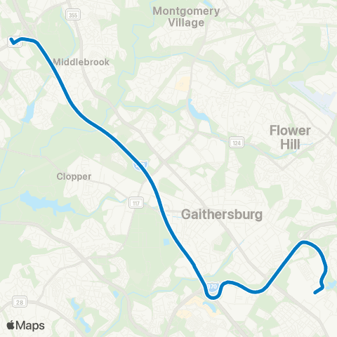 Ride On Shady Grove-Germantown Transit map