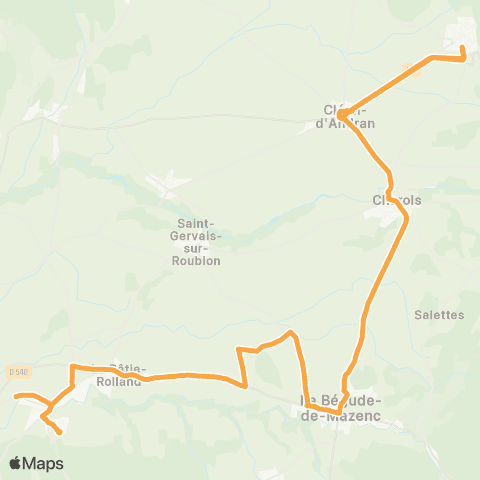 Montélibus La Batie Rolland - Cleon d'Andran map