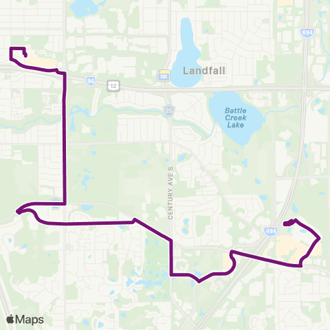 Metro Transit Sun Ray-McKnight Rd-Londin Ln-Woodbury map