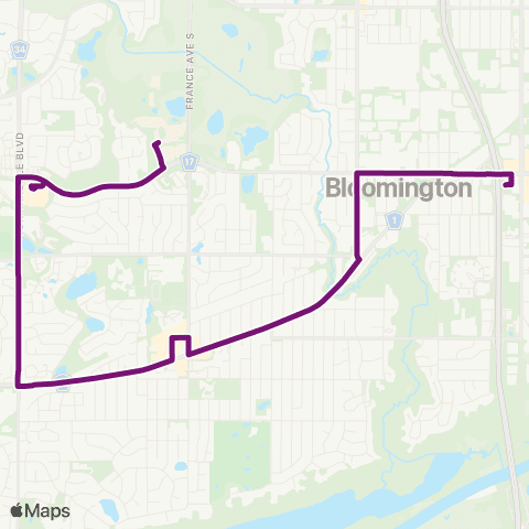 Metro Transit Norm Vill-Norm Coll-Valley W-98th St Sta map