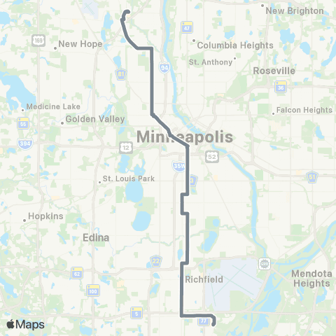 Metro Transit Metro D Line map