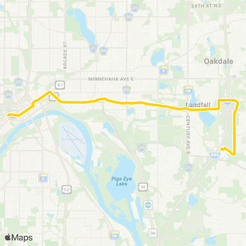 Metro Transit Metro Gold Line map