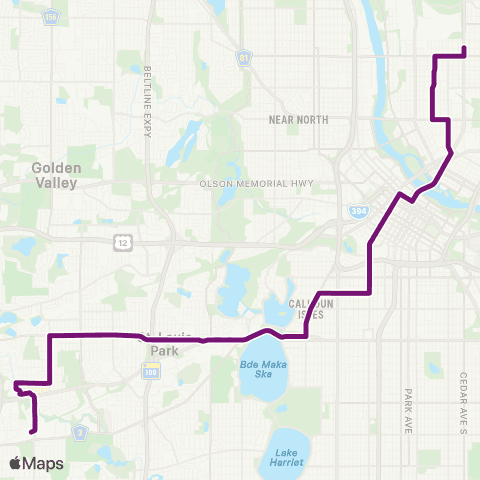Metro Transit Minnetonka Blvd-Uptown-Washington St NE map