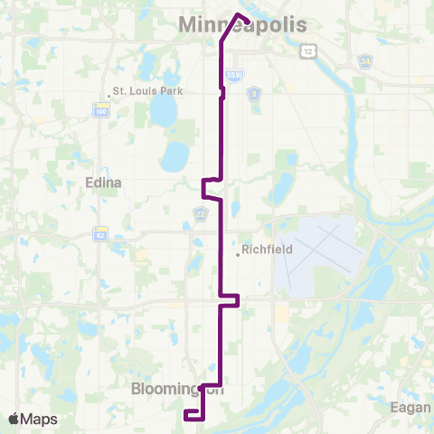 Metro Transit Nicollet Av-South Bloomington map