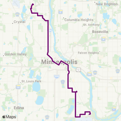 Metro Transit Brooklyn Ctr-Lyndale Av N-Cedar-28 Av S-VA map