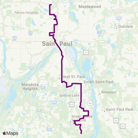 Metro Transit Jackson St-Robert St-W St Paul-Inver Hills map