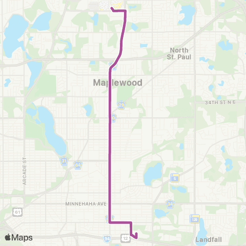 Metro Transit Maplewood-White Bear Av-Sunray map