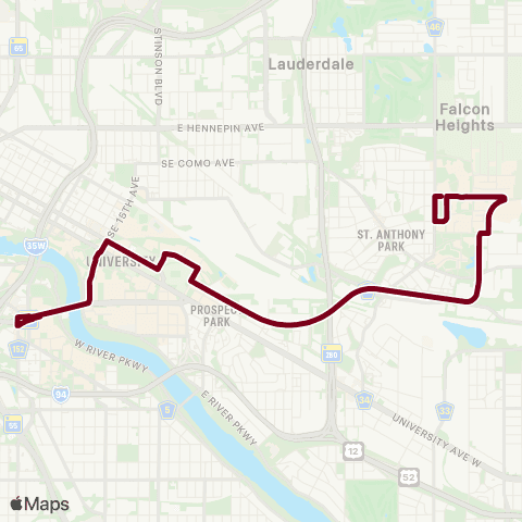 University of Minnesota Campus Connector map