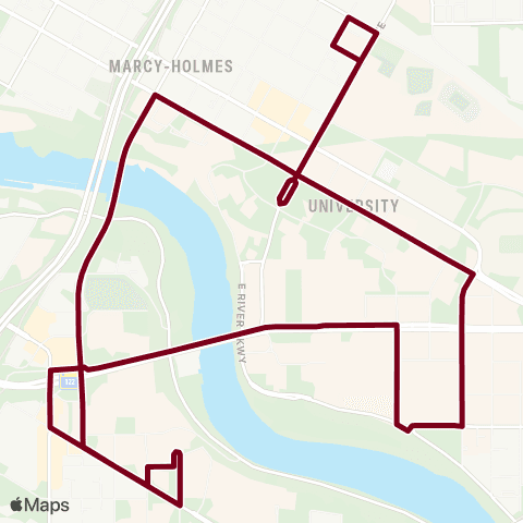 University of Minnesota University Ave Circulator map