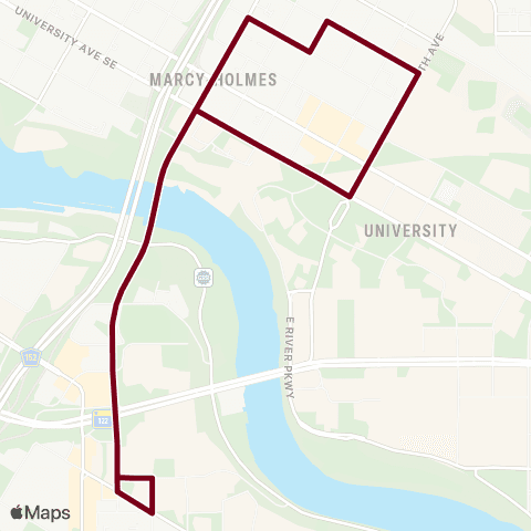 University of Minnesota Dinkytown Circulator map