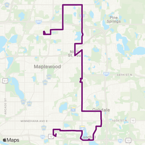 Metro Transit Maplewood-Century Av-Hadley Av-Sunray map