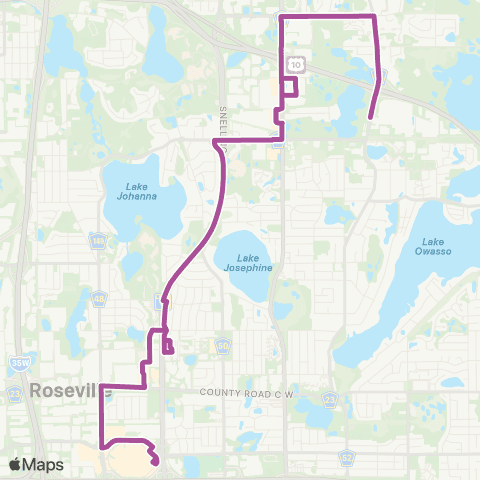 Metro Transit Target Shoreview-Roseville-Coventry-Rosedale map