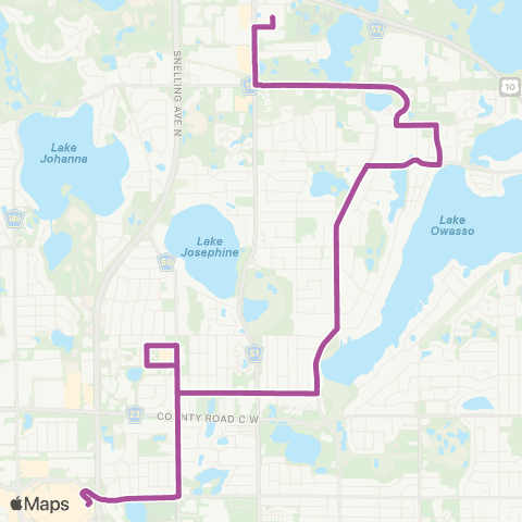 Metro Transit Target Shoreview-Victoria-Rosedale map