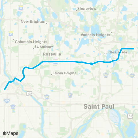 Metro Transit Exp-Maplewood - Little Canada-Minneapolis map