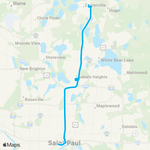 Metro Transit Express-Co Rd 14 P&R-Co Rd E P&R-St Paul map