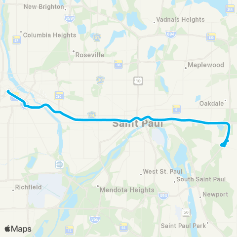 Metro Transit Express-Woodbury-Mpls map