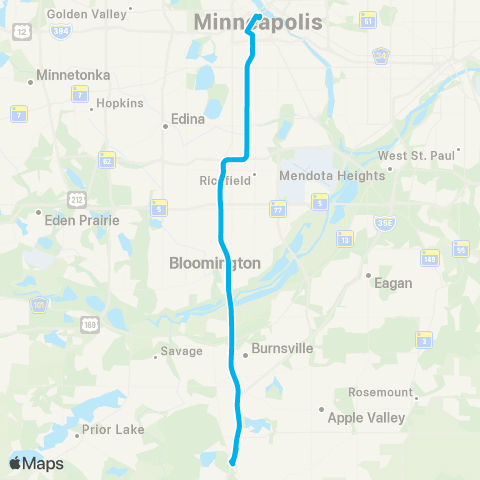 Metro Transit Express-Lakeville-Mpls map