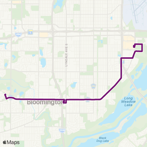 Metro Transit Normandale College-98th St-MOA map