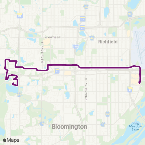 Metro Transit Edina-Richfield-77th St-MOA map