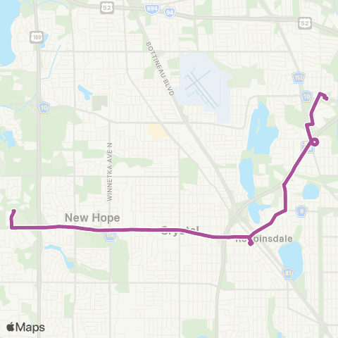 Metro Transit Brooklyn Center-Robbinsdale-New Hope map