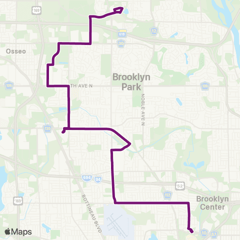 Metro Transit Oak Grove-Starlite-Brooklyn Ctr map